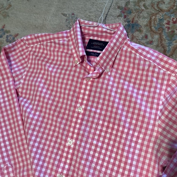 Charles Tyrwhitt Other - Charles Tyrwhitt Pink Gingham Button-Down Shirt Sz S Slim